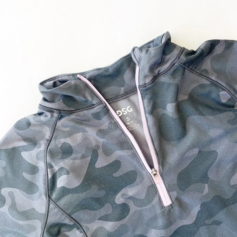 DSG black camouflage half zip up jacket